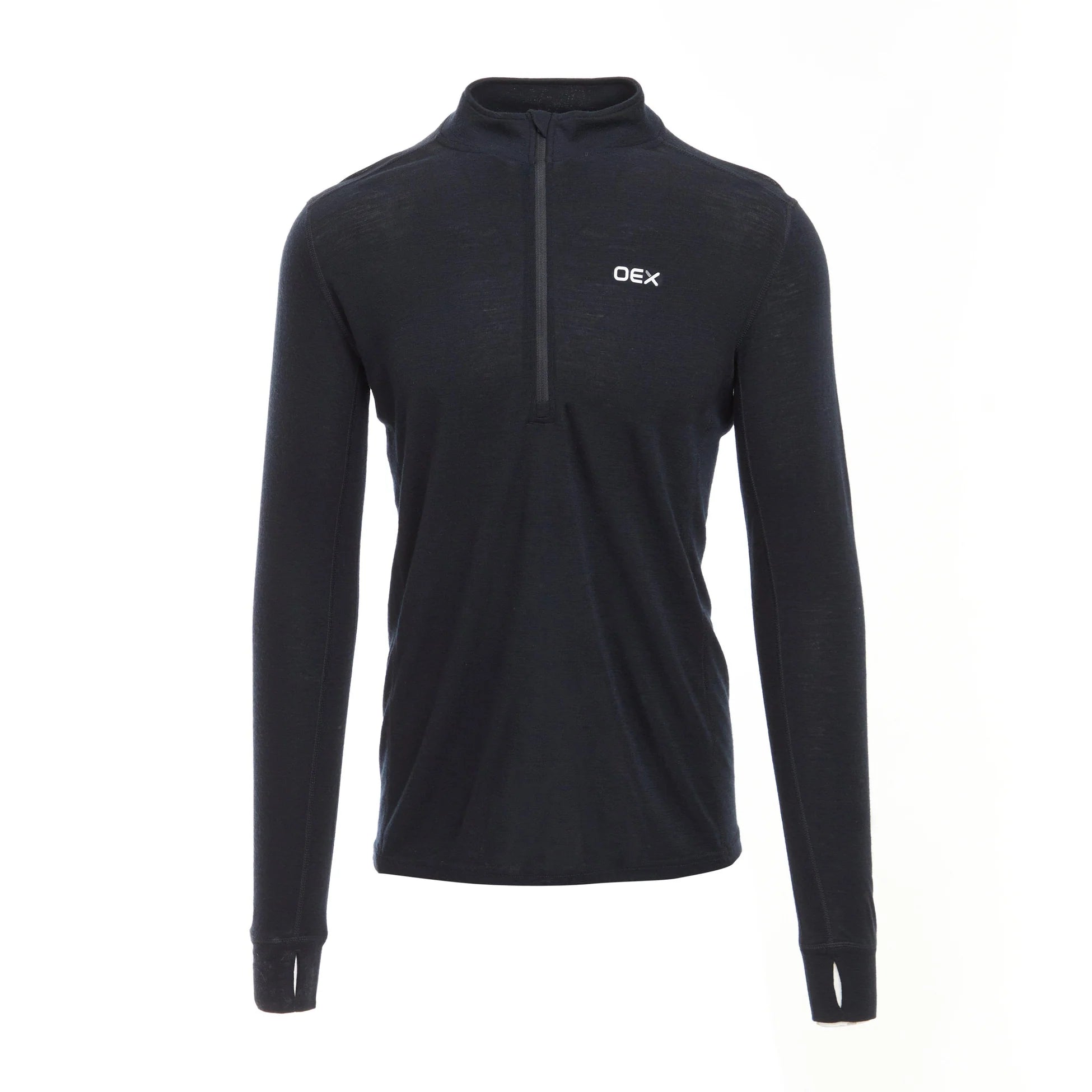 Men’s Kelso Merino Long Sleeve Zip Base Layer - Black
