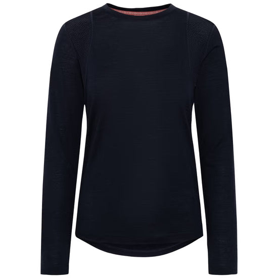 Navy Kari Traa long-sleeve base layer on a white background.