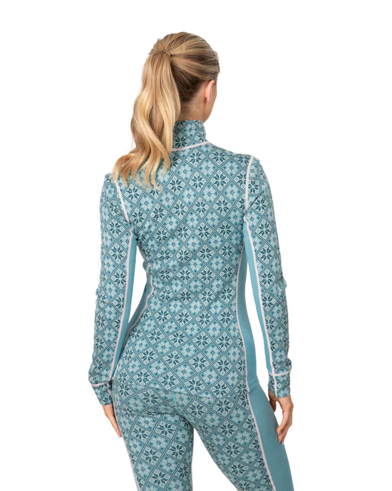 Women's Rose 1/2 Zip Base Layer Top - Blue