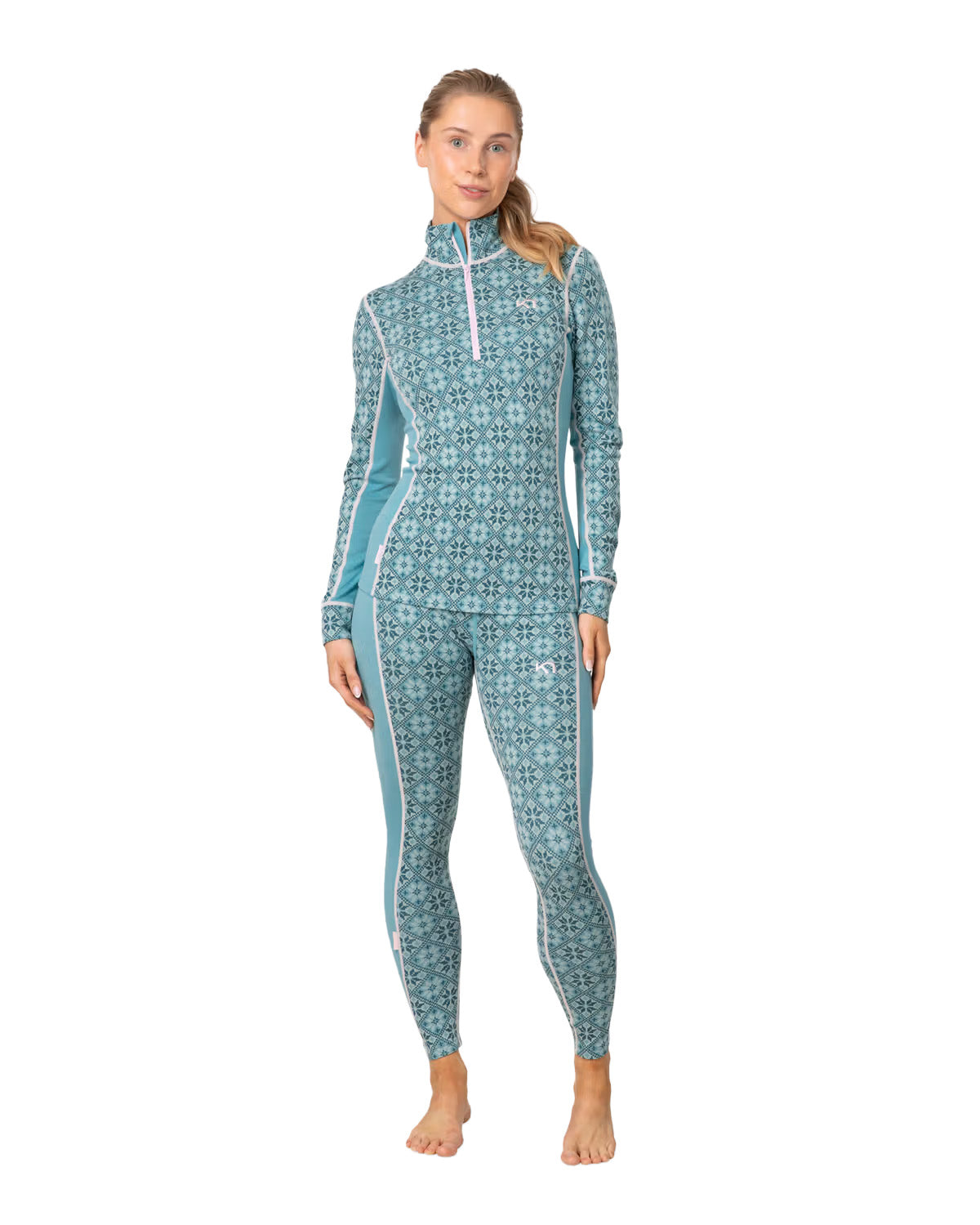 Women's Rose 1/2 Zip Base Layer Top - Blue