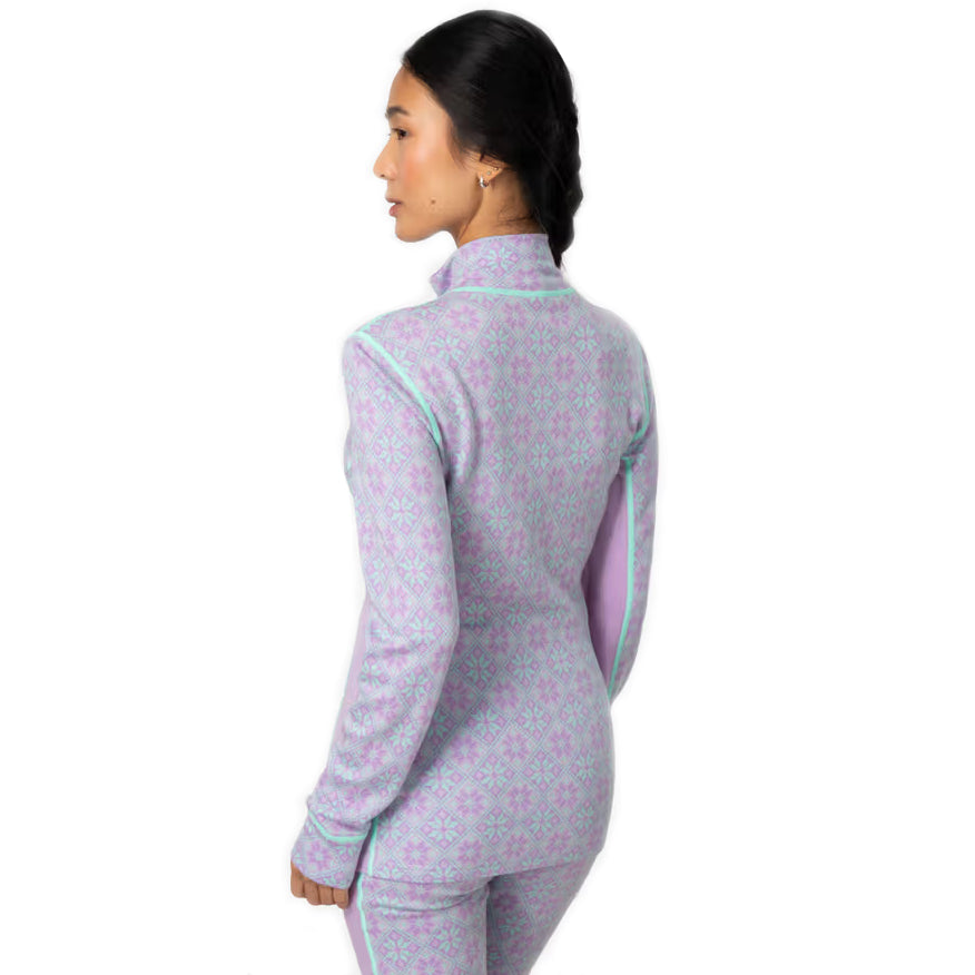 Women's Rose 1/2 Zip Base Layer Top - Pink / Purple