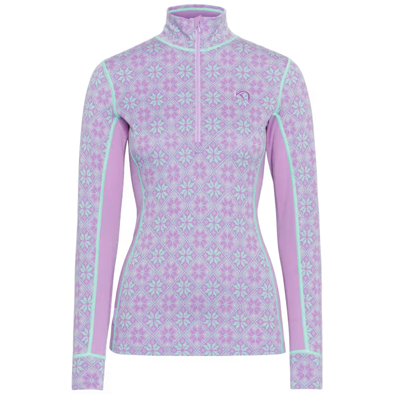 Women's Rose 1/2 Zip Base Layer Top - Pink / Purple