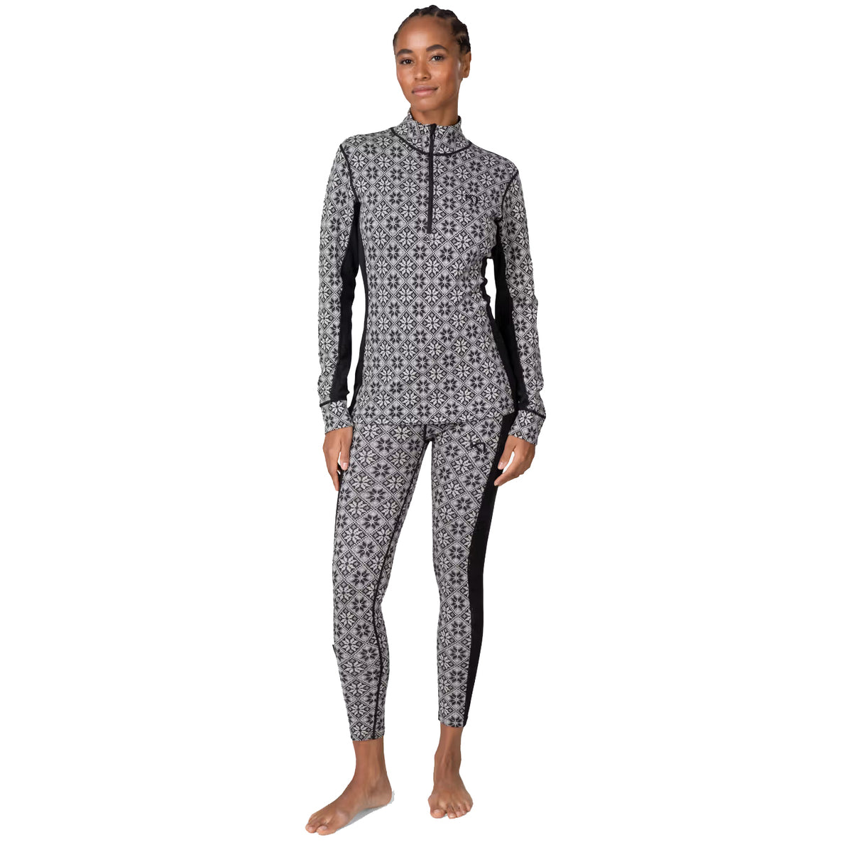 Women's Rose 1/2 Zip Base Layer Top - Black
