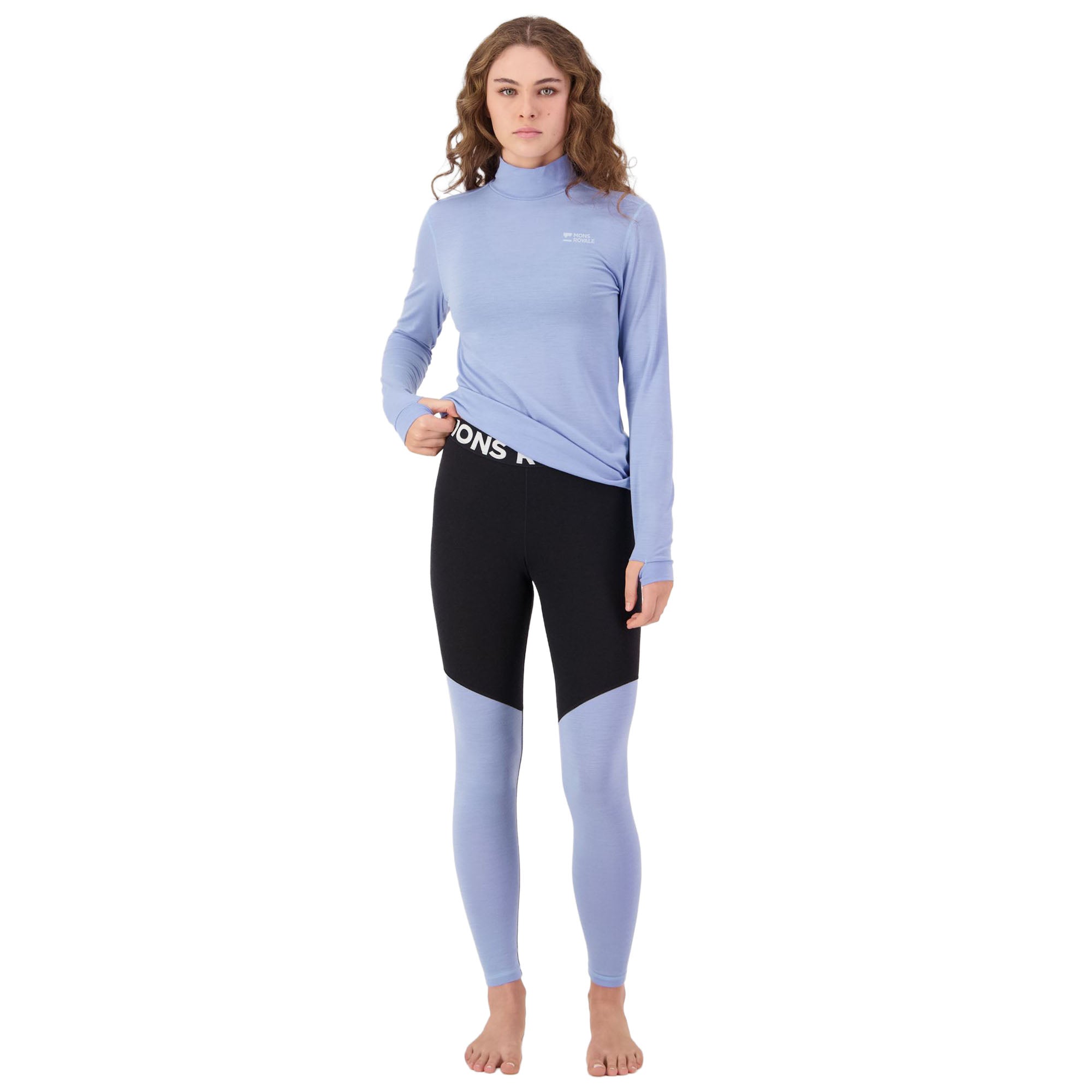 Women's Cascade Merino Mock Neck Base Layer - Blue
