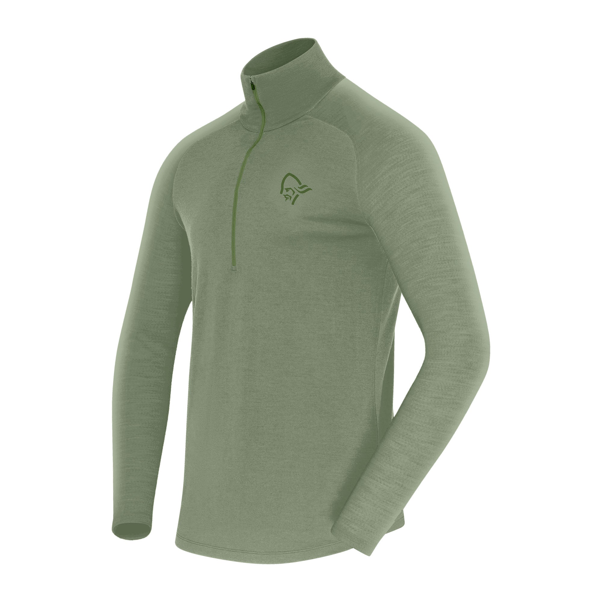 Men’s Femund PureUll Zip Neck Base Layer - Green