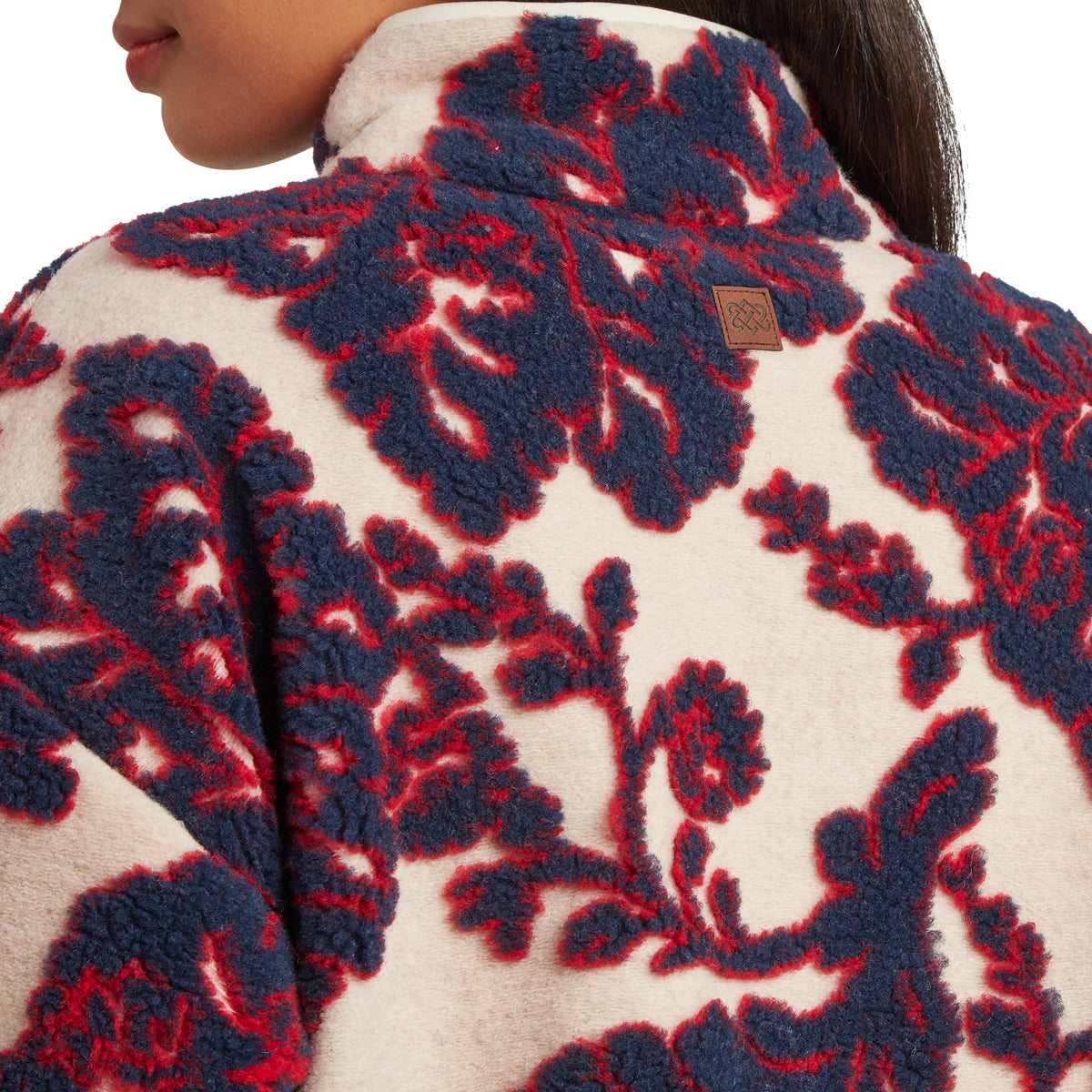 Women's Tara Full Zip Fleece - Cream / Red