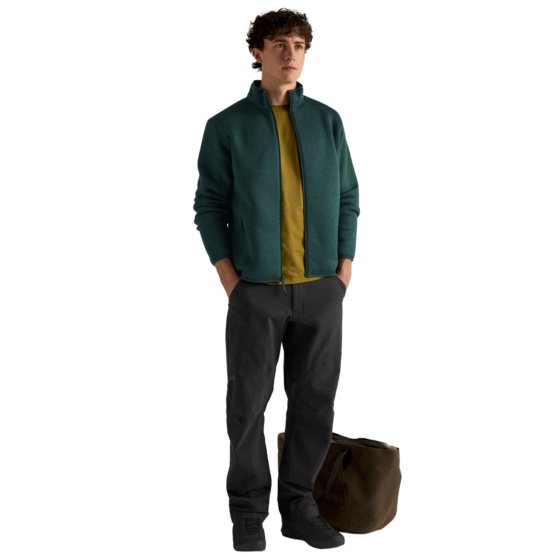 Men's Covert Cardigan - Dark Jade Heather