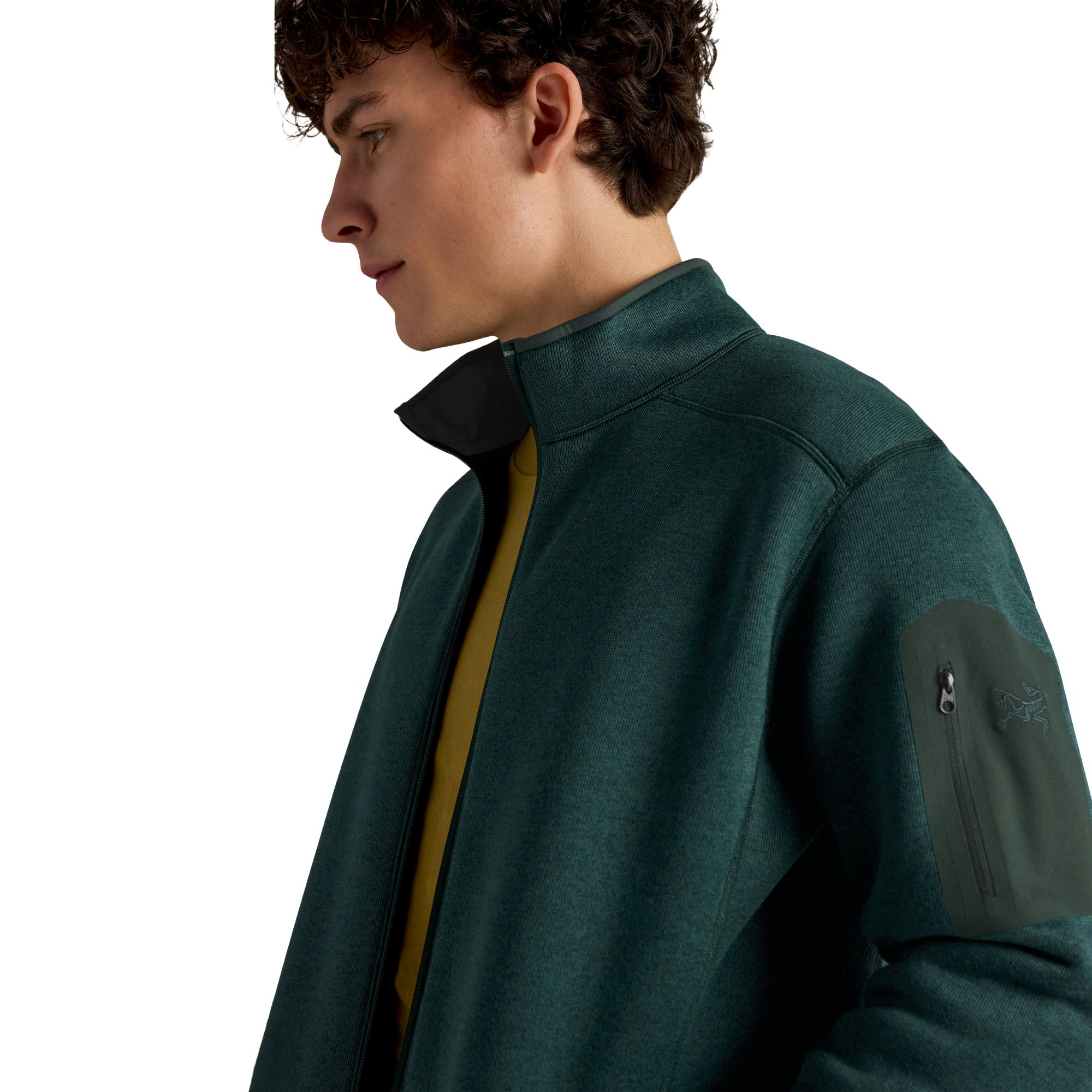 Men's Covert Cardigan - Dark Jade Heather