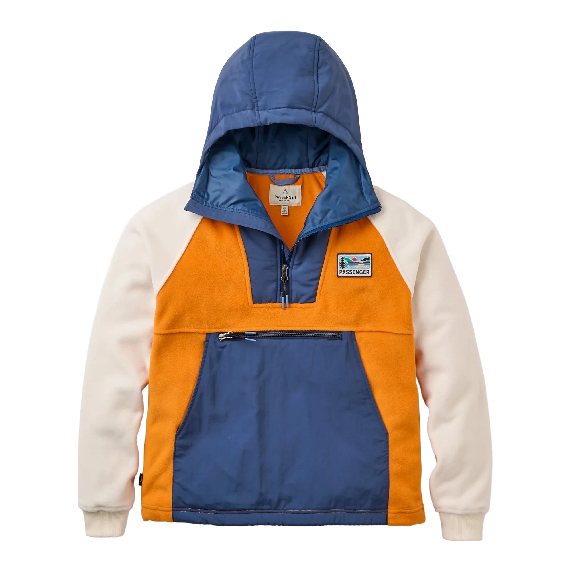 Women's Alexander 1/2 Zip Hooded Fleece - Orange / Blue