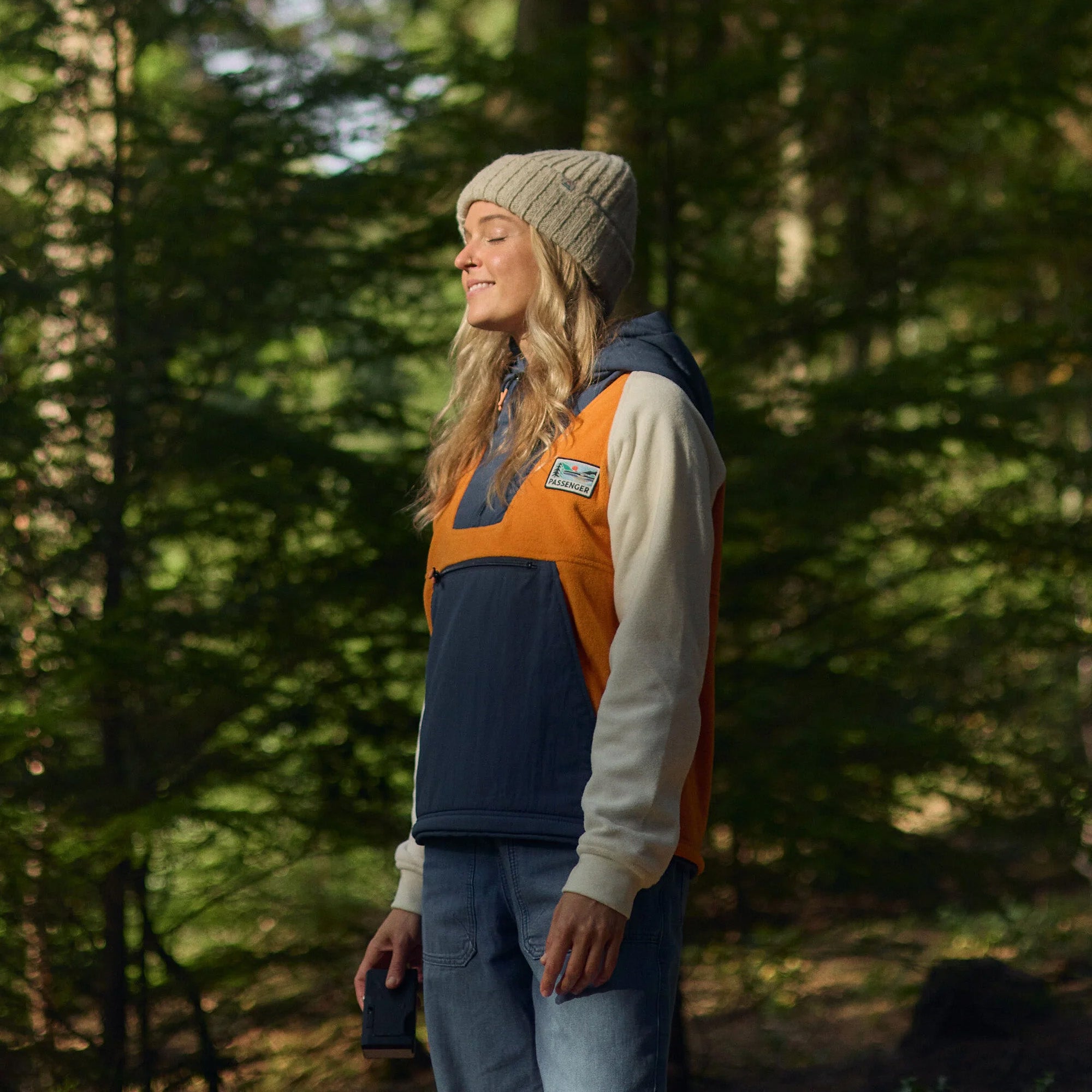 Women's Alexander 1/2 Zip Hooded Fleece - Orange / Blue