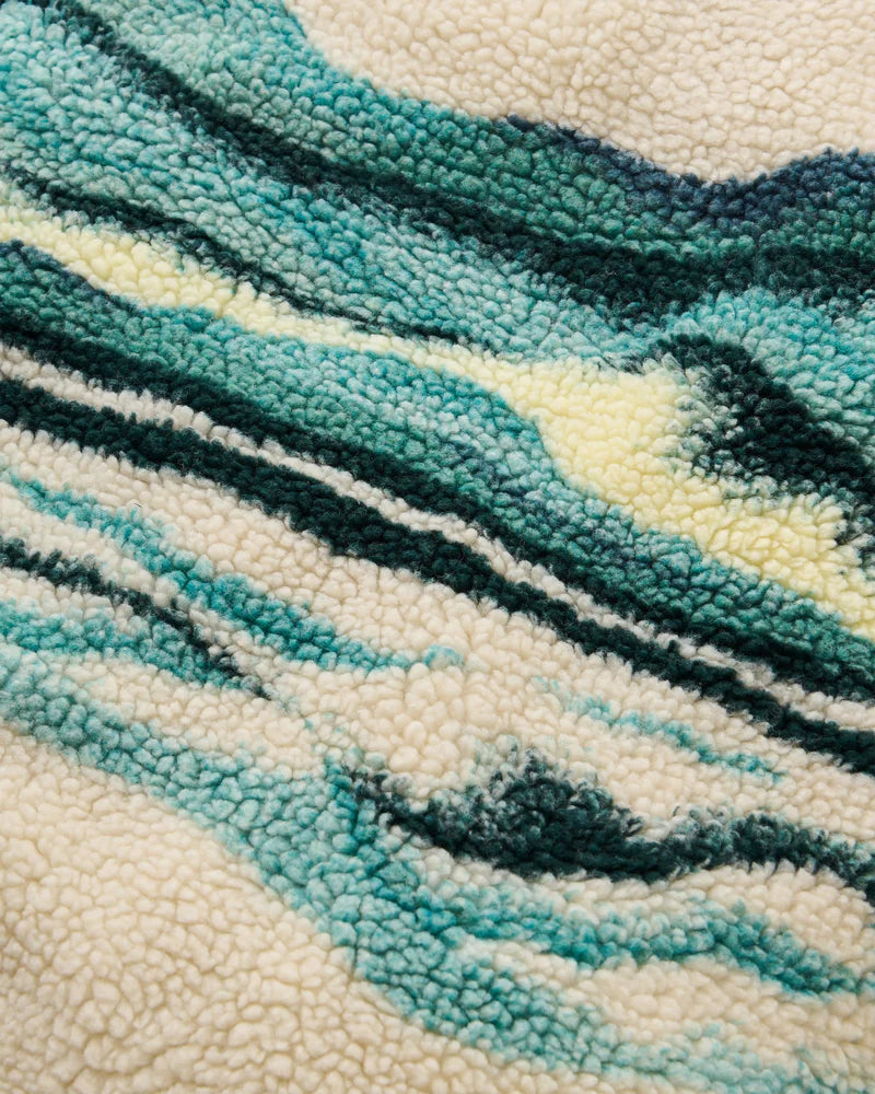 Men's Offroad Sherpa 1/2 Zip Fleece - Cream / Blue