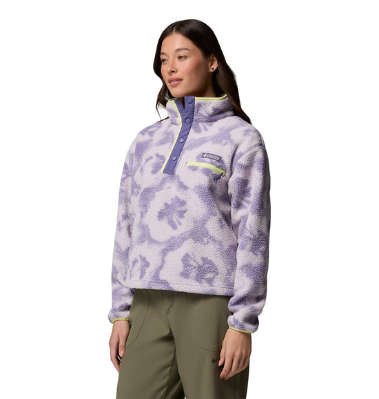Women's Helvetia II Printed Cropped 1/2 Snap Fleece - Purple