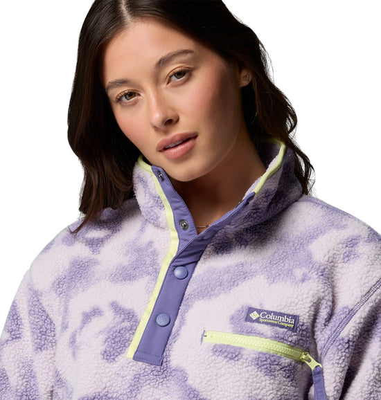 Women's Helvetia II Printed Cropped 1/2 Snap Fleece - Purple