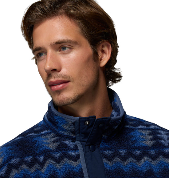 Men's Helvetia II Printed 1/2 Snap Fleece - Navy