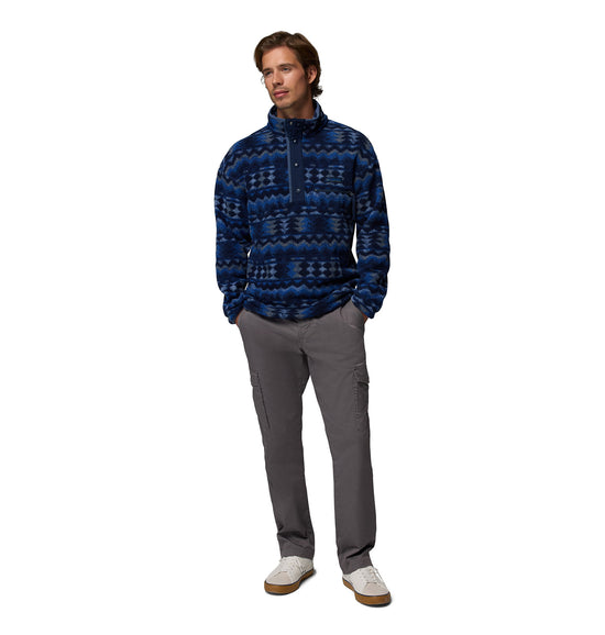 Men's Helvetia II Printed 1/2 Snap Fleece - Navy
