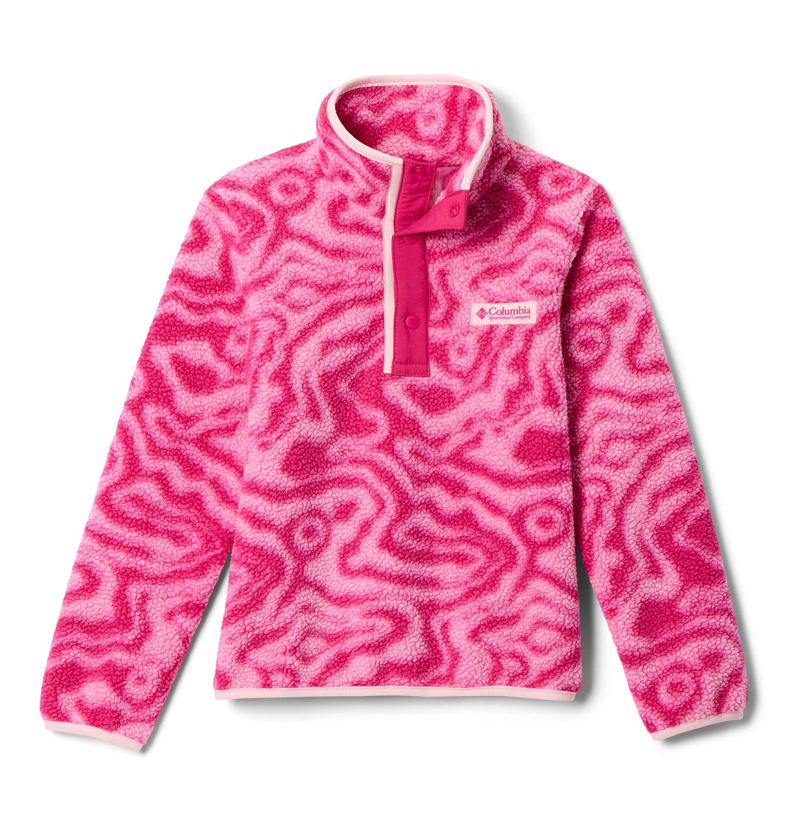 Kids' Helvetia II Printed 1/2 Snap Fleece - Pink