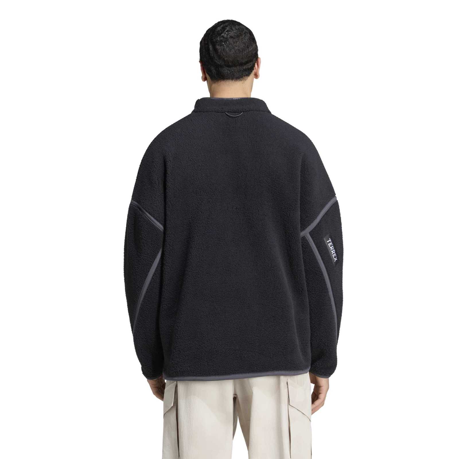 Men's Multi High Pile 1/2 Zip Fleece - Black