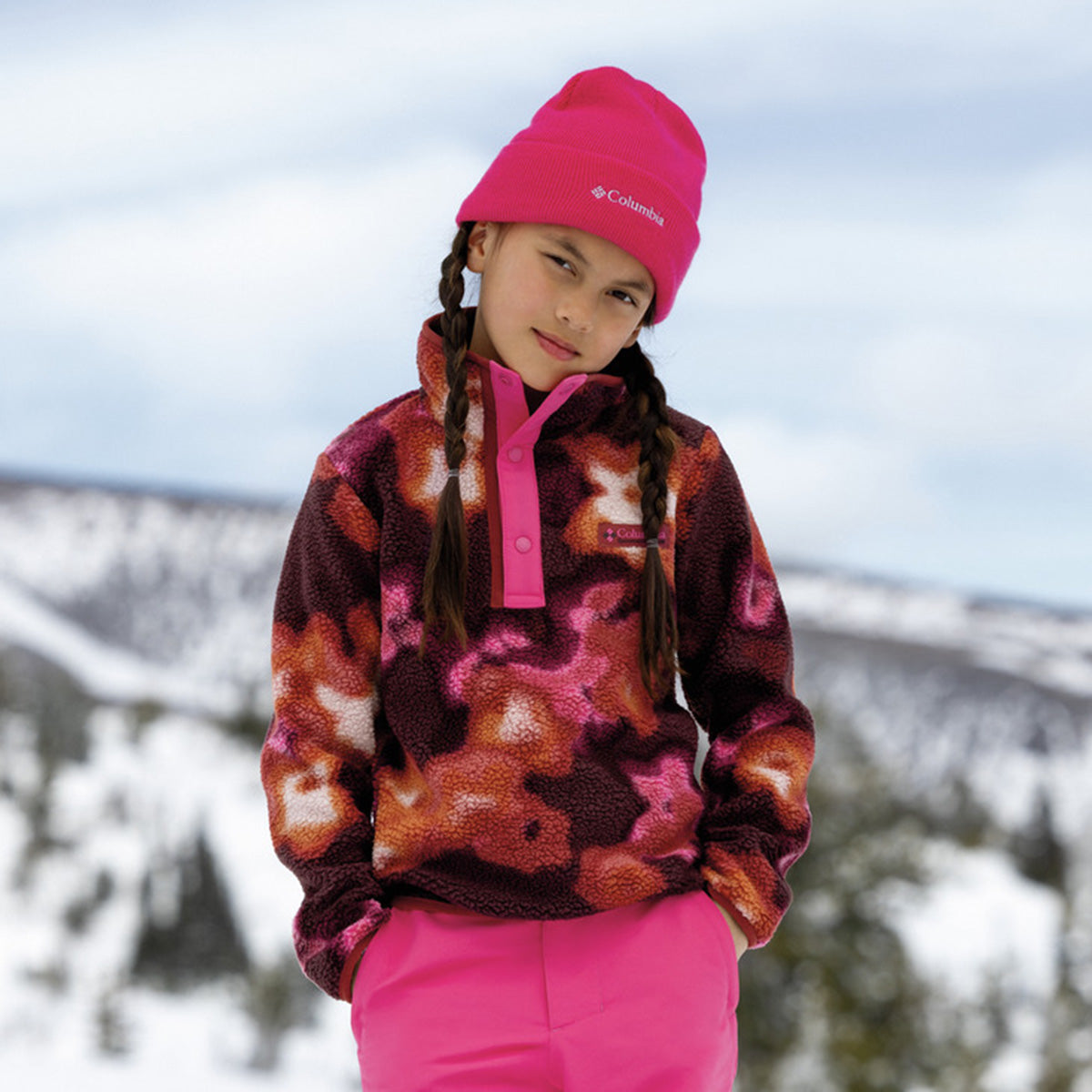 Kids' Helvetia II Printed 1/2 Snap Fleece - Red