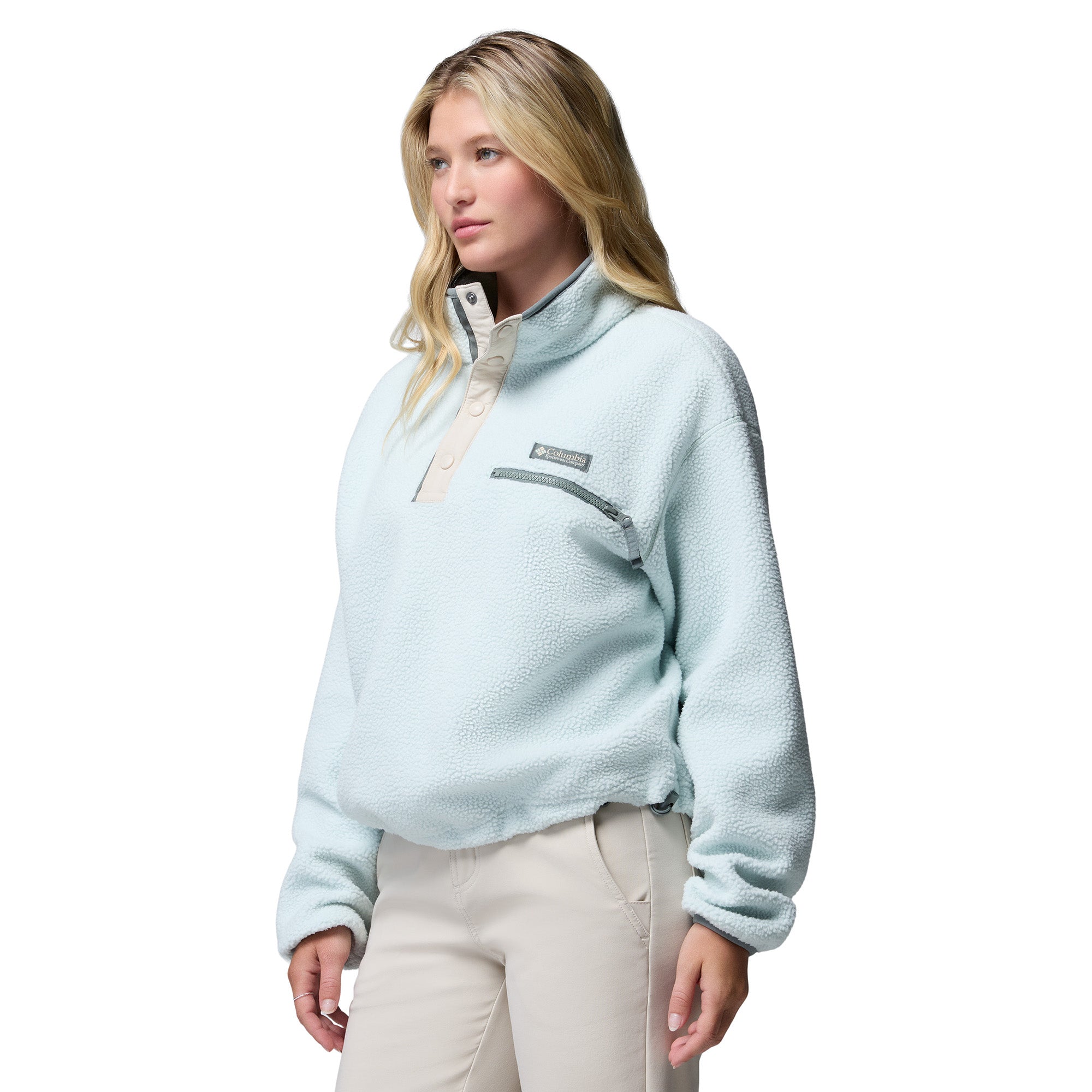 Women's Helvetia II Cropped 1/2 Snap Fleece - Light Green