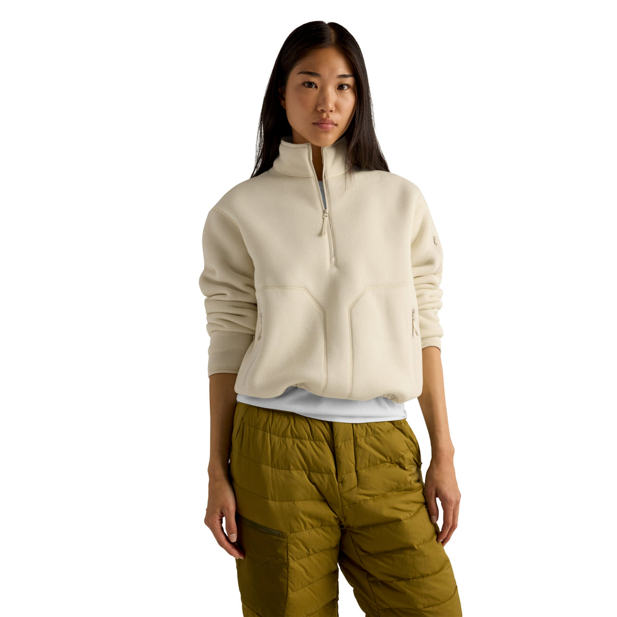 Women's Covert 1/2 Zip Neck Fleece - Arctic Silk Heather / Salt