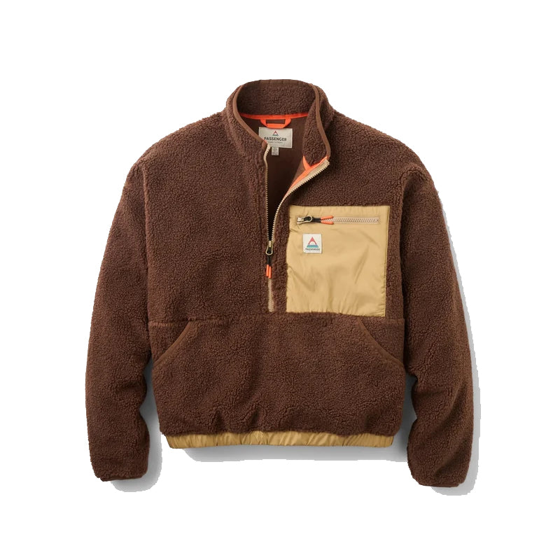 Women's Ravi Recycled 1/2 Zip Sherpa Fleece - Brown