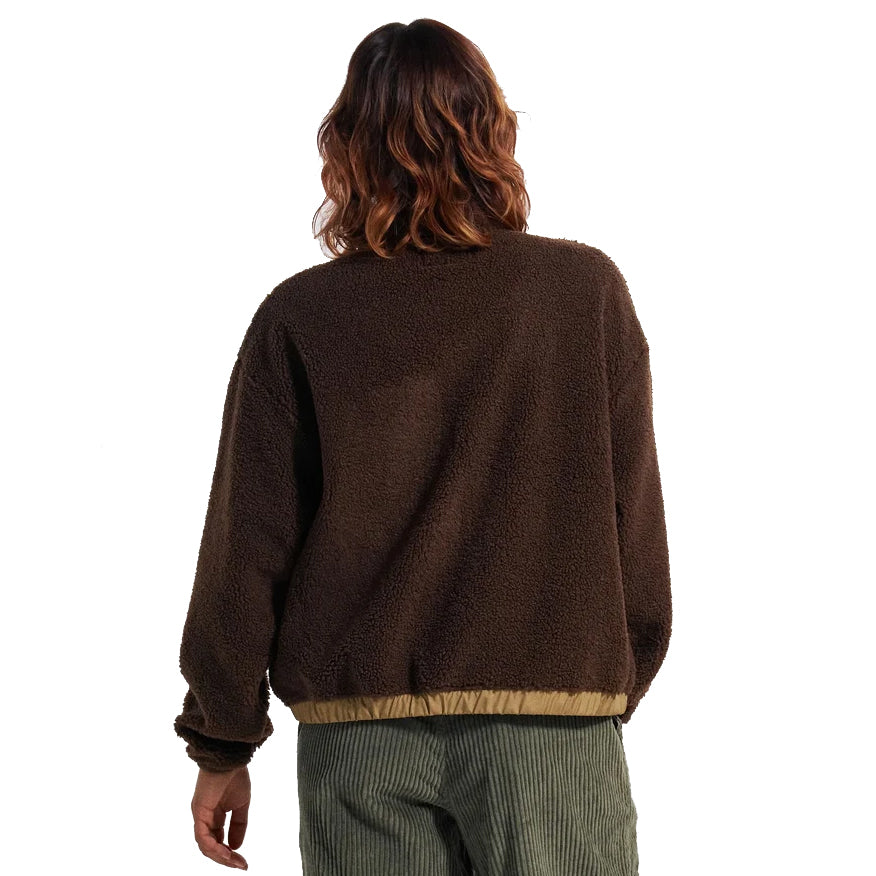 Women's Ravi Recycled 1/2 Zip Sherpa Fleece - Brown