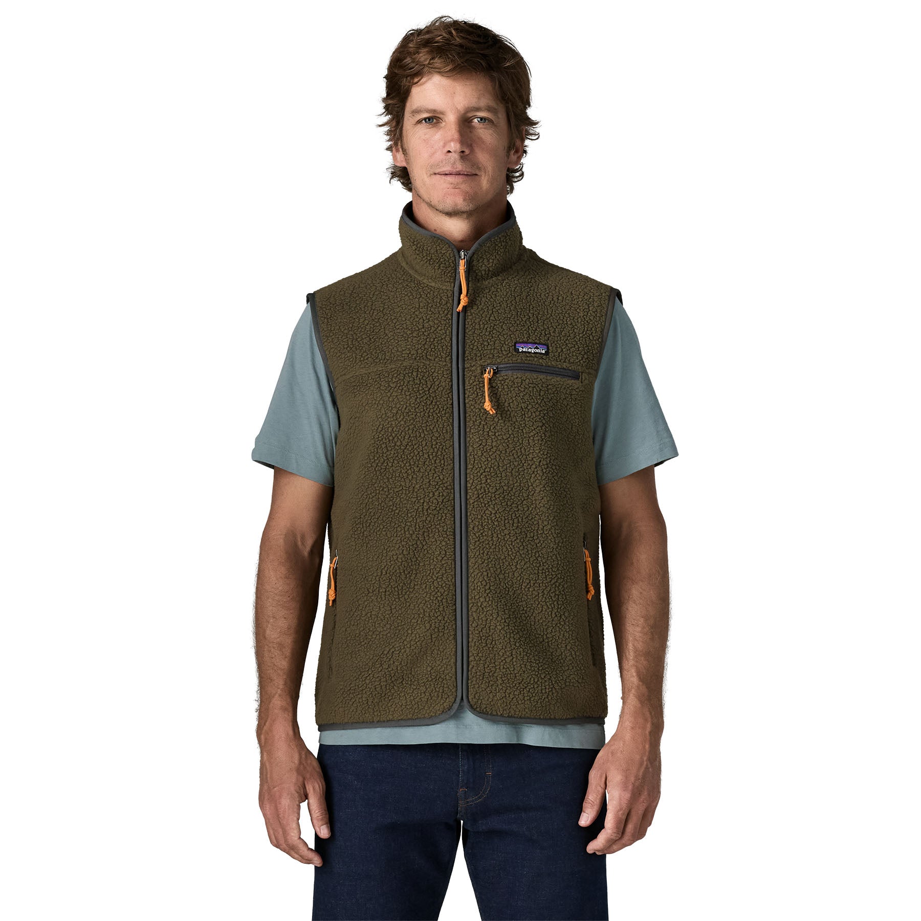 Men's Retro Pile Fleece Vest - Green