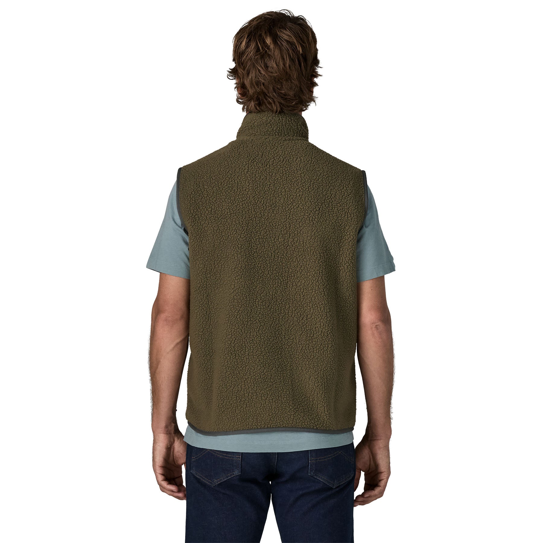 Men's Retro Pile Fleece Vest - Green