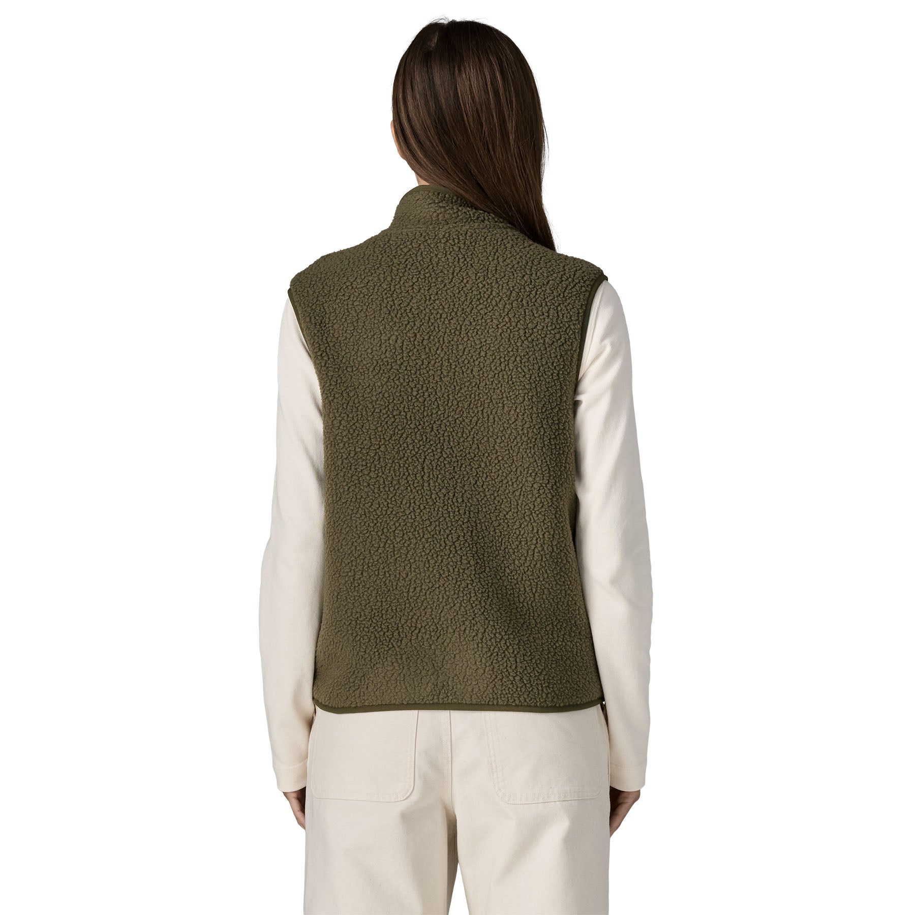 Women's Retro Pile Fleece Vest - Green