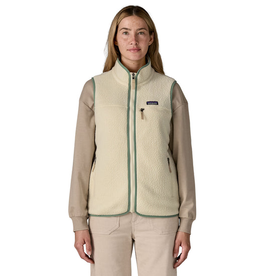 Women's Retro Pile Fleece Vest - Cream