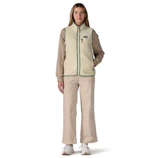 Women's Retro Pile Fleece Vest - Cream
