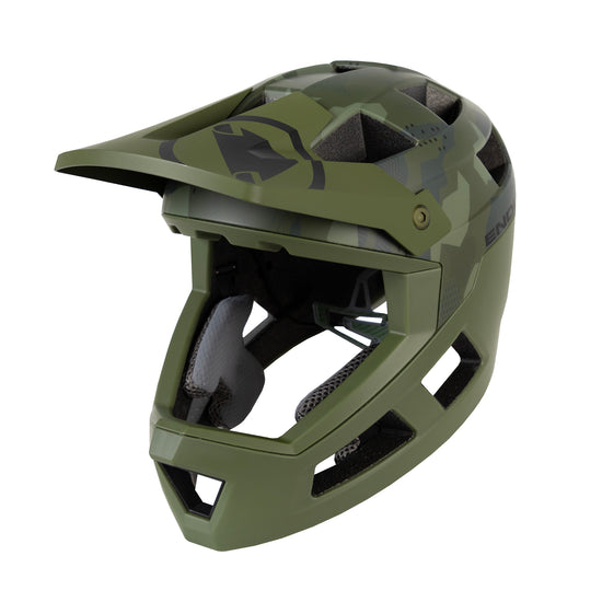 Kids' SingleTrack Full Face MTB Helmet - Green