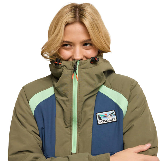 Women's Ocean Insulated 1/2 Zip Jacket - Green / Navy