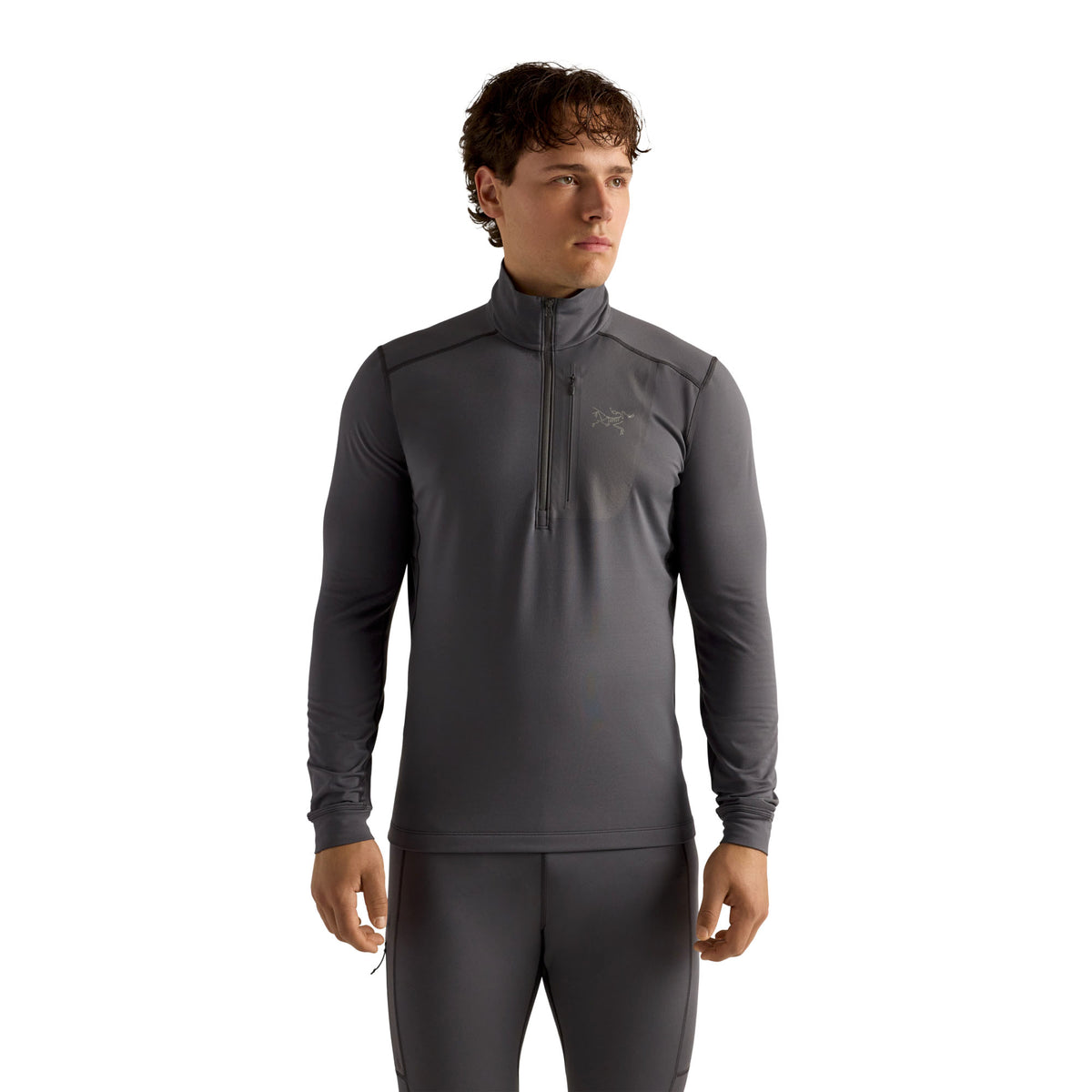Men's Rho Lightweight Zip Neck Base Layer - Cloud