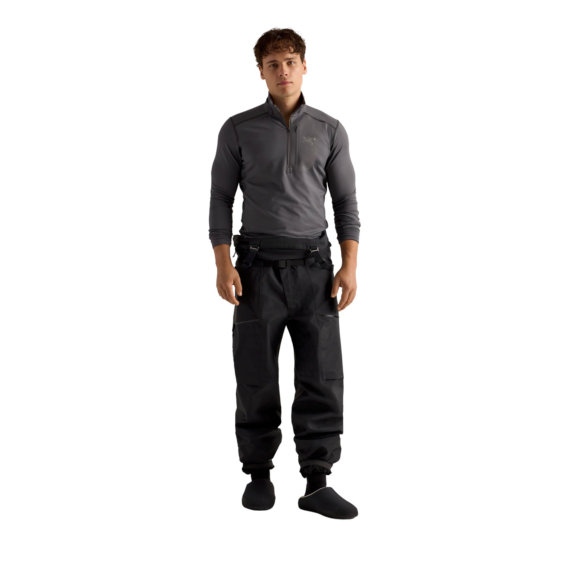 Men's Rho Lightweight Zip Neck Base Layer - Cloud
