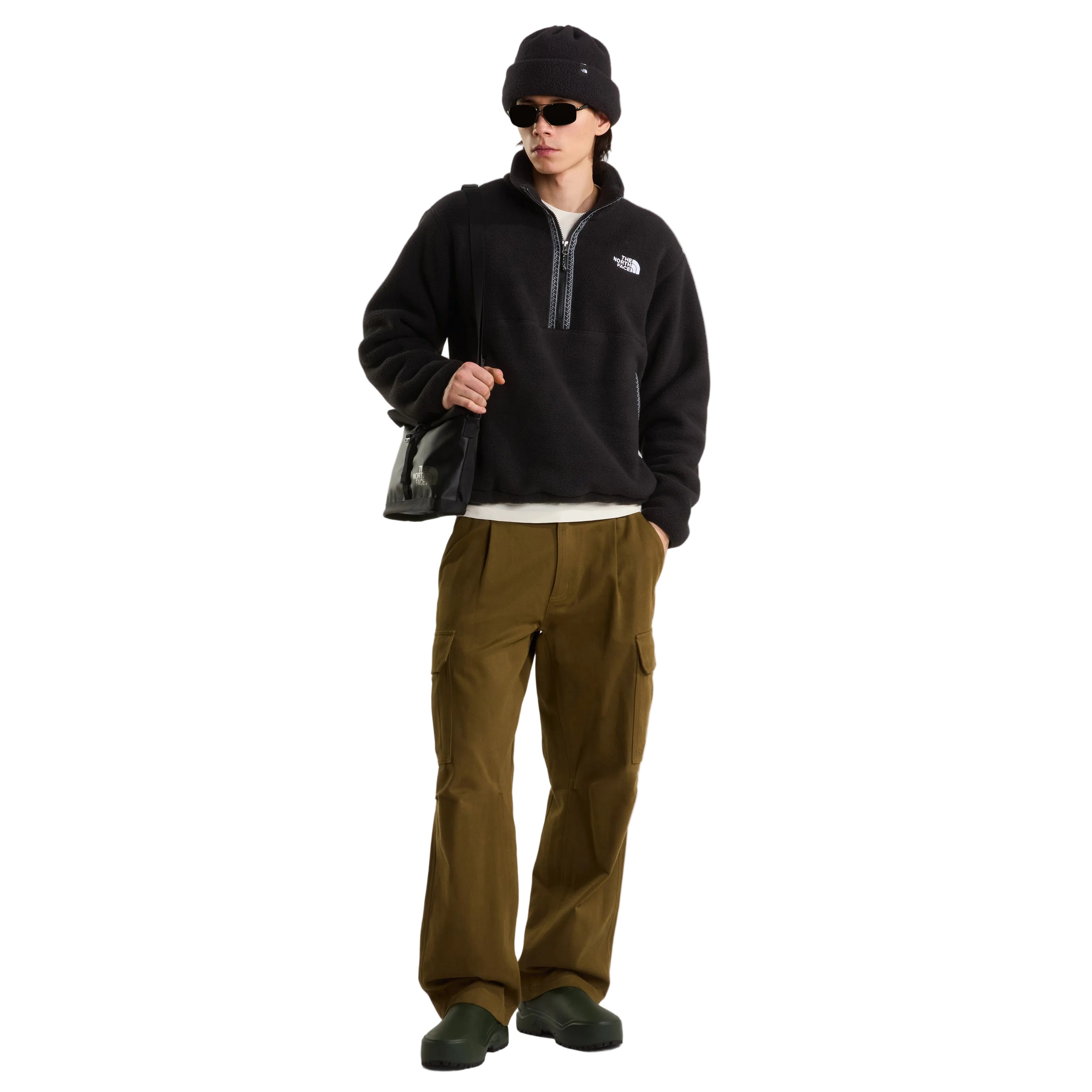Men's Fleeski 1/4 Zip Pullover Fleece - Black