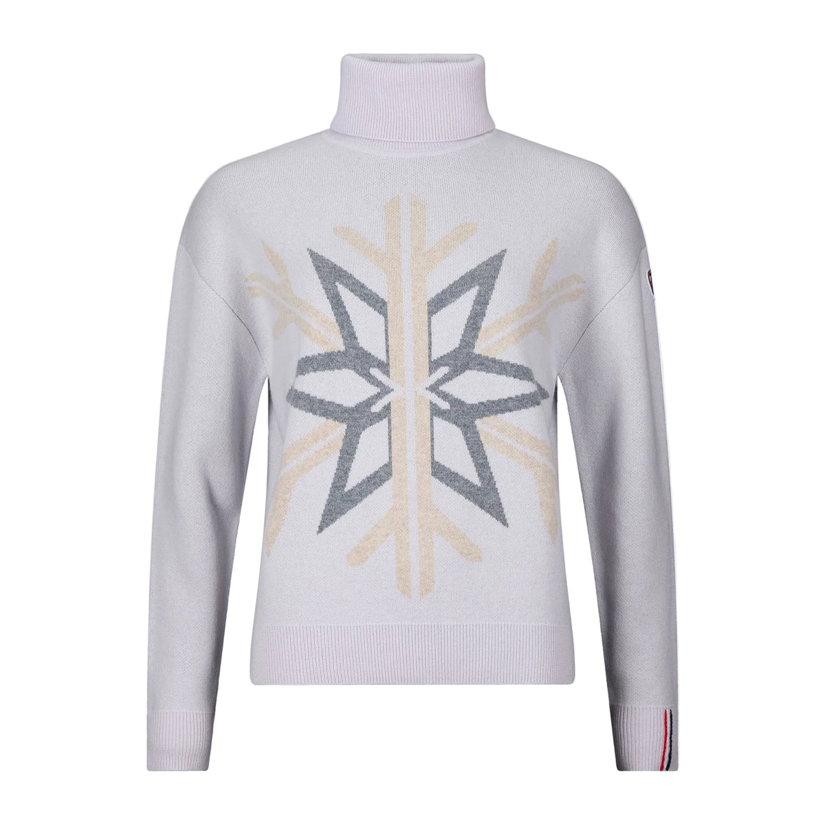 Women's Patterned Turtle Neck Sweater - Silver