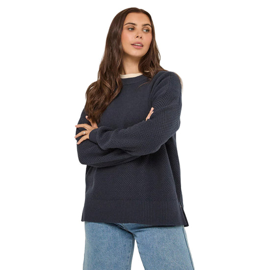Women's Cove Cotton Knitted Jumper - Navy