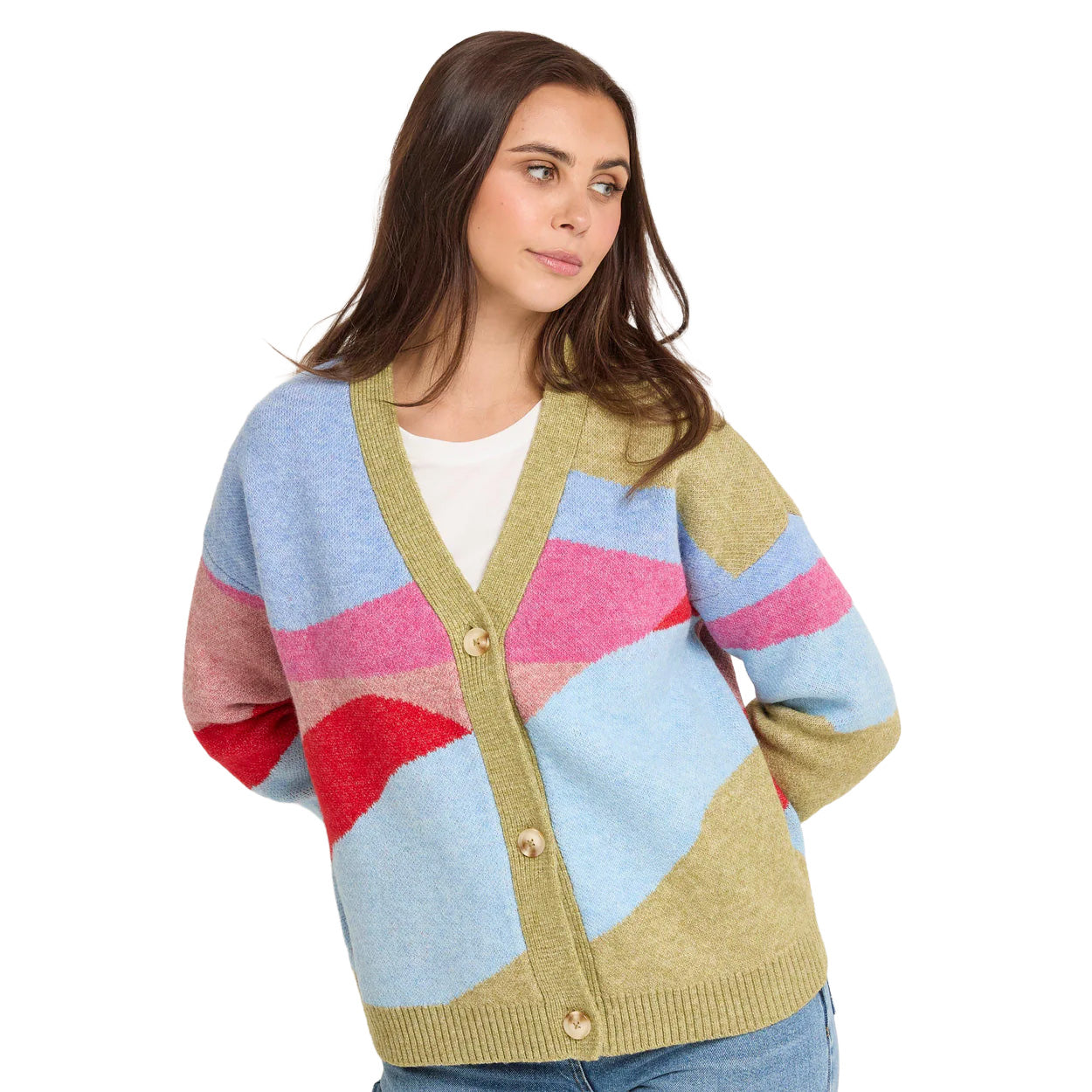 Women's Scenic Knitted Cardigan - Green