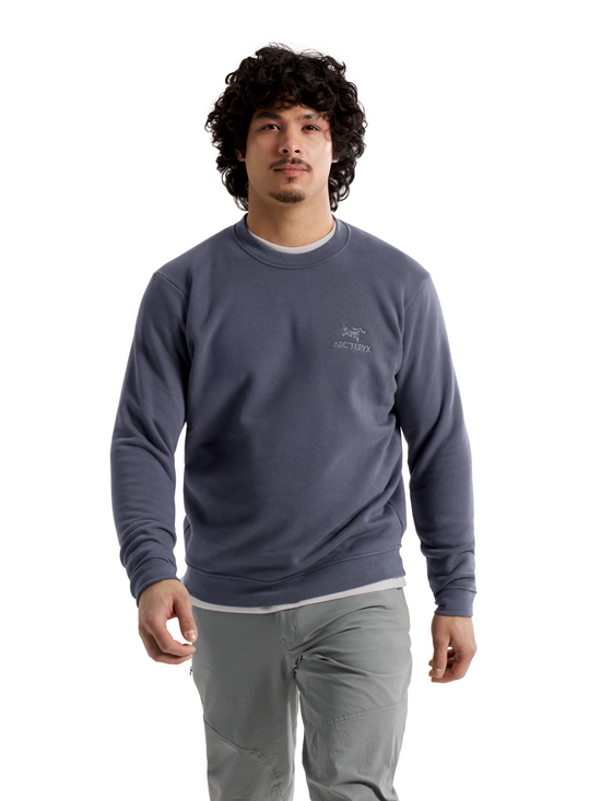 Men's Emblem Fleece Crew Neck Pullover - DK Stratus