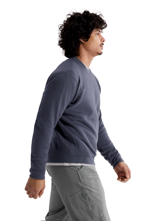Men's Emblem Fleece Crew Neck Pullover - DK Stratus