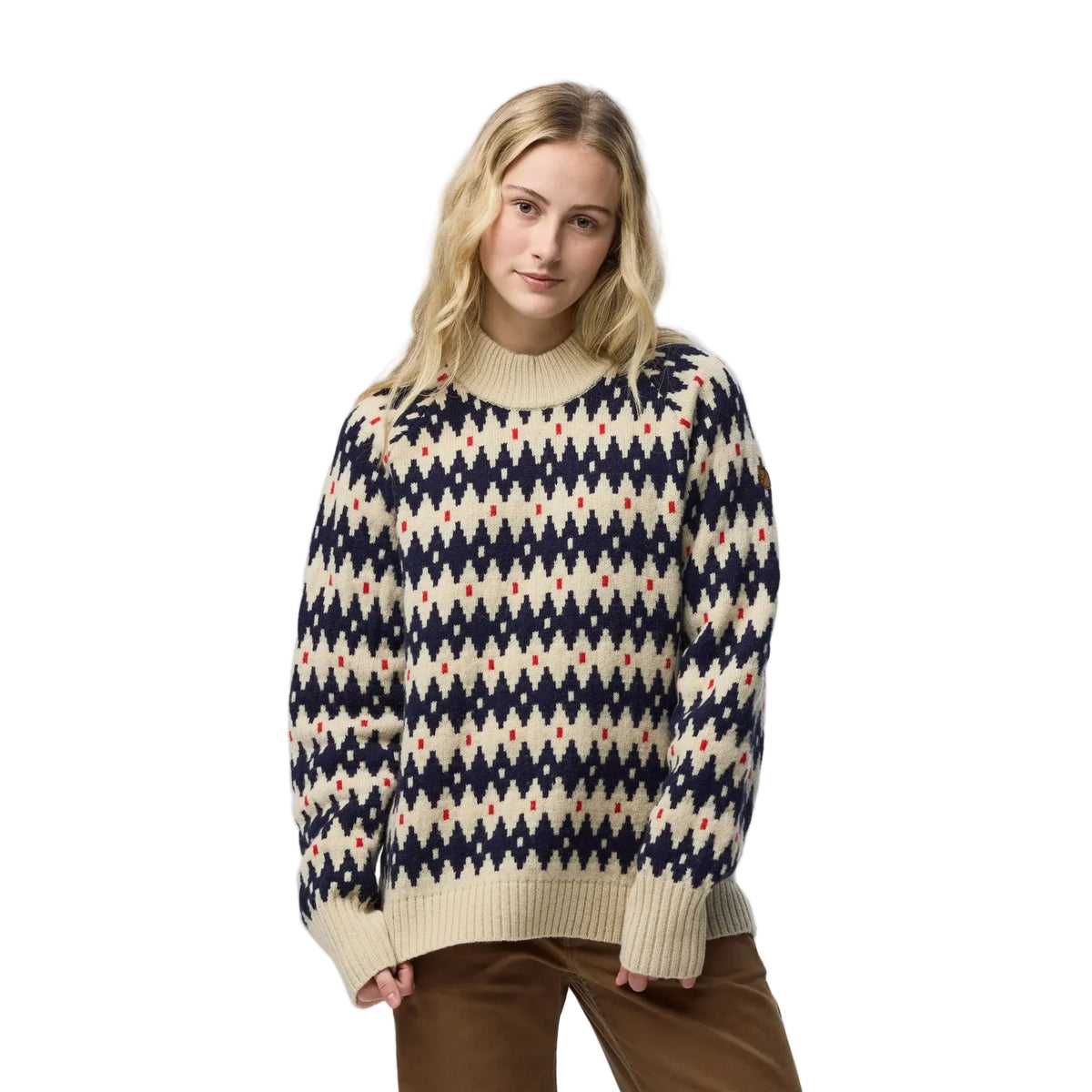 Women's Ovik Jacquard Knit Sweater - Navy
