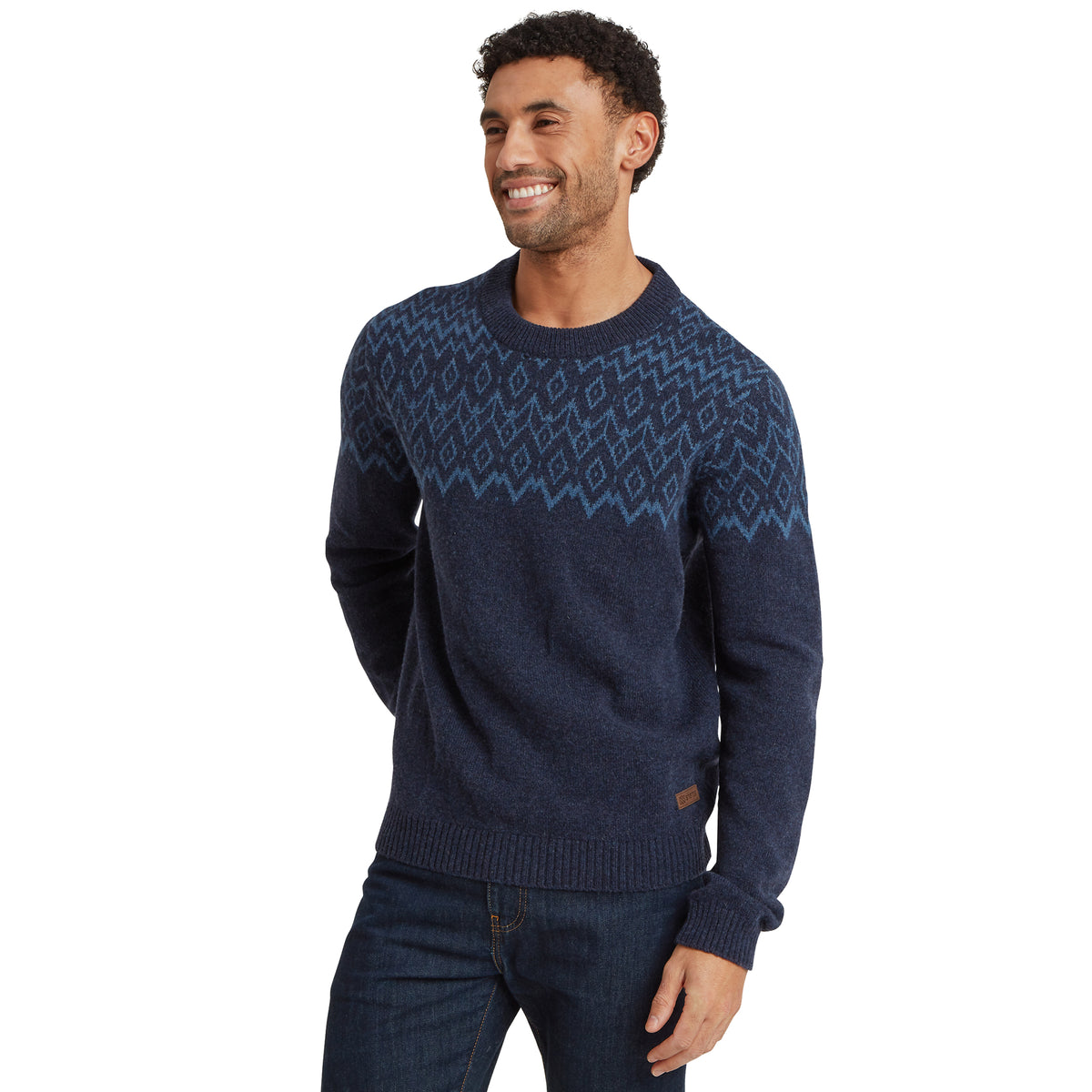 Men's Dipak Crew Neck Jumper - Navy