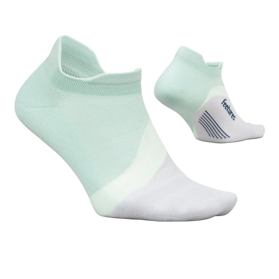 Unisex Elite Light Cushion No Show Tab Socks - Green / White