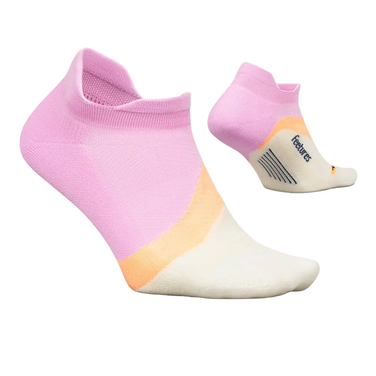 Unisex Elite Light Cushion No Show Tab Socks - Pink