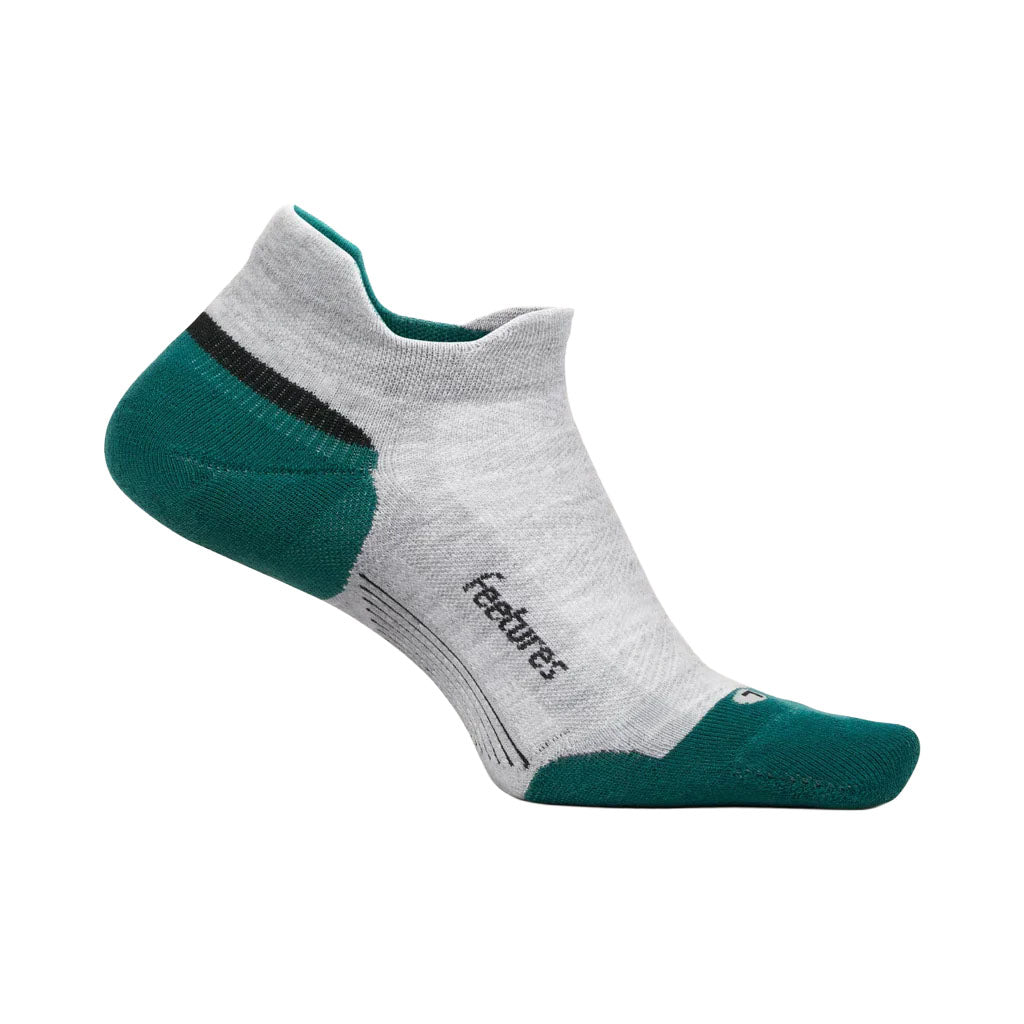 Unisex Elite Maximum Cushion No Show Tab Socks - Grey / Green