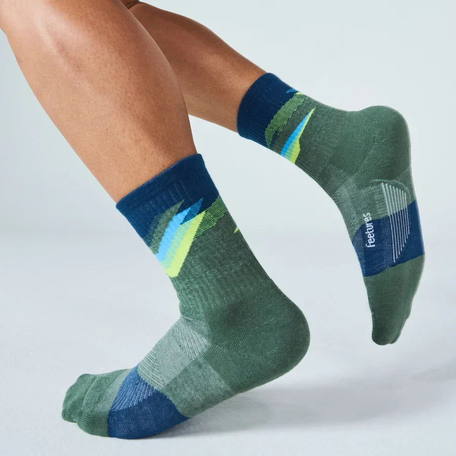 Unisex Trail Maximum Cushion Mini Crew Socks - Green