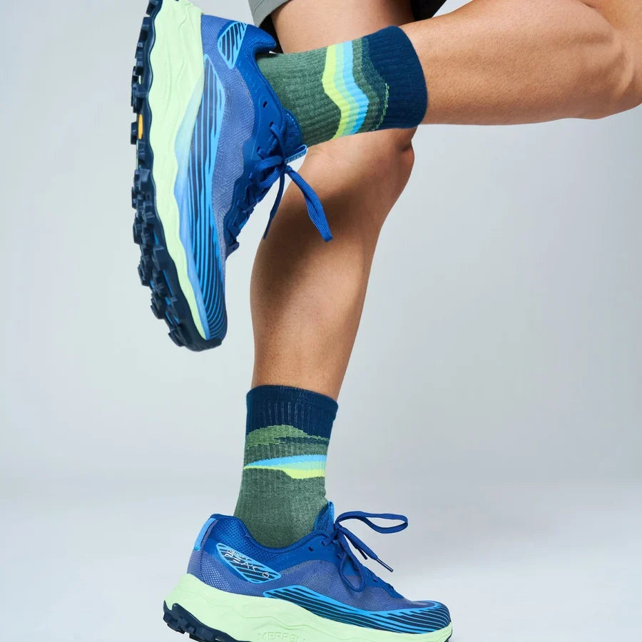 Unisex Trail Maximum Cushion Mini Crew Socks - Green