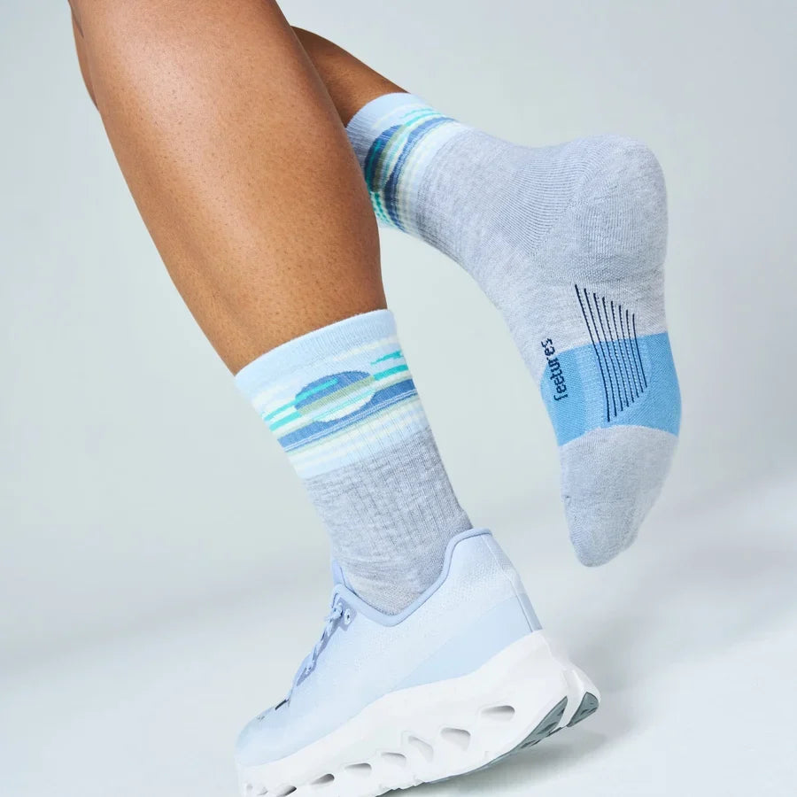 Unisex Trail Maximum Cushion Mini Crew Socks - Light Blue
