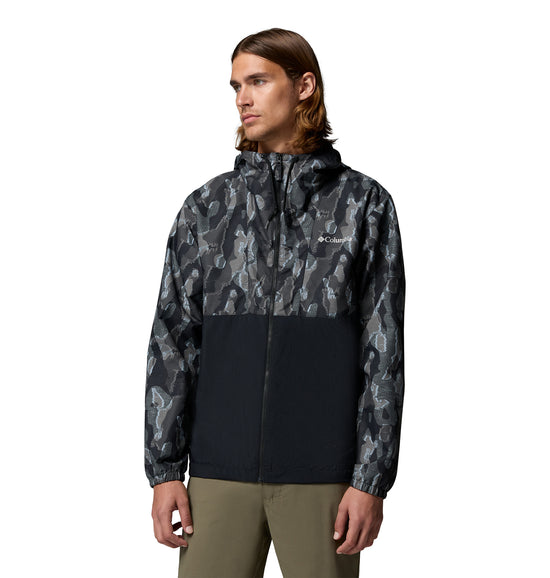 Men's Spire Valley™ Novelty Hooded Windbreaker - Black